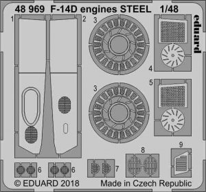 Eduard 48969 F-14D engines STEEL TAMIYA 1/48