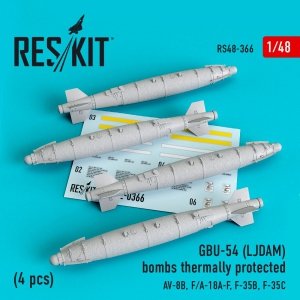 RESKIT RS48-0366 GBU-54 (LJDAM) BOMBS THERMALLY PROTECTED (4 PCS) 1/48