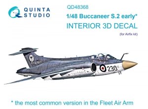 Quinta Studio QD48368 Buccaneer S.2 early 3D-Printed & coloured Interior on decal paper (Airfix) 1/48