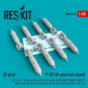 RESKIT RS48-0295 P-50 SH PRACTICE BOMBS (8 PCS) 1/48