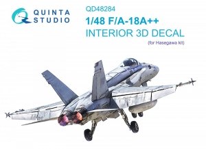 Quinta Studio QD48284 F/A-18A++ 3D-Printed & coloured Interior on decal paper (Hasegawa) 1/48