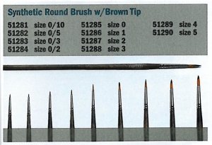 Italeri 51281 0/10 Synthetic round brush with brown tip