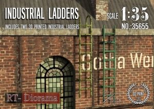 RT-Diorama 35655 3D Resin Print: Industrial Ladders 1/35