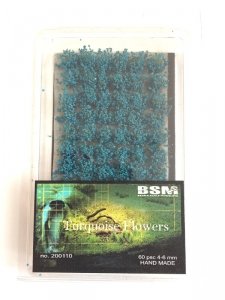 Bear`s Scale Modeling 200110 Turquoise Flowers 4-6mm (60 pcs)