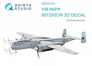 Quinta Studio QD32103 He 219 3D-Printed & coloured Interior on decal paper ( ZM SWS ) 1/32