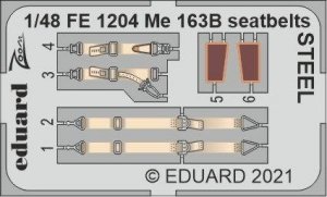 Eduard FE1204 Me 163B seatbelts STEEL GASPATCH MODELS 1/48