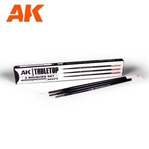 AK Interactive AK573 TABLETOP BRUSH SET 0, 1, 2