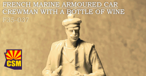 Copper State Models F35-037 French marine armoured car crewman with a bottle of wine 1/35