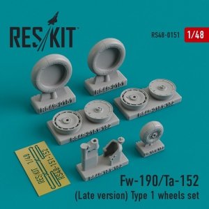 RESKIT RS48-0151 Fw-190/Ta-152 (Late version) Type 1 wheels set 1/48