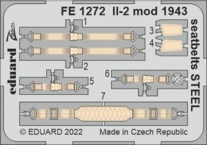 Eduard FE1272 Il-2 mod. 1943 seatbelts STEEL ZVEZDA 1/48