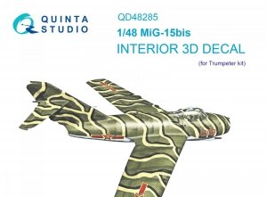 Quinta Studio QD48285 MiG-15bis 3D-Printed & coloured Interior on decal paper (Trumpeter) 1/48