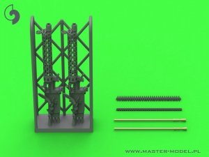 Master AM-48-184 Niemiecki km z okresu I w.św. Spandau LMG 08/15 (2 szt.) - z DŁUGĄ rączką przeładowania - wydruki 3D i mosiężne lufy 1/48