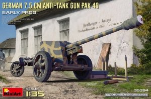 MiniArt 35394 GERMAN 7.5CM ANTI-TANK GUN PAK 40. EARLY PROD 1/35