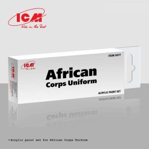 ICM 3077 Acrylic paint set for African Corps Uniform 12 ml х 6