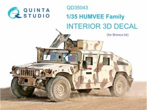 Quinta Studio QD35043 HUMVEE Family 3D-Printed & coloured Interior on decal paper ( Bronco ) 1/35
