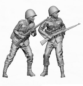 Glowel Miniatures 35941 Polish infantry combat poses (2 Figures, 3D Printed) 1/35