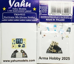 Yahu YMA4933 Hawker Hurricane Mk.I - Instrumet Panel (for Arma Hobby Kits) 1/48