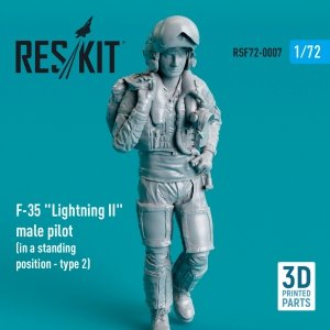 RESKIT RSF72-0007 F-35 LIGHTNING II MALE PILOT (IN A STANDING POSITION - TYPE 2) (3D PRINTED) 1/72