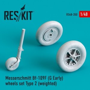 RESKIT RS48-0350 BF-109 (F, G-EARLY) WHEELS SET TYPE 2 (WEIGHTED) 1/48