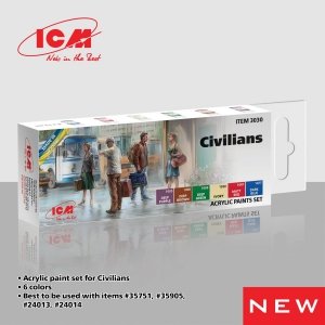 ICM 3030 Аcrylic paints set “Civilians” 6x12ml