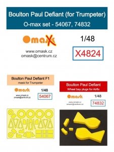 Omask X4824 Boulton Paul Defiant O-max set for Trumpeter 1/48