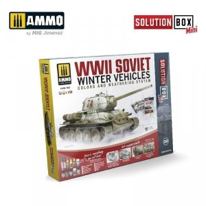 AMMO of Mig Jimenez 7903 SOLUTION BOX MINI (20) - How to paint WWII Soviet Winter Vehicles