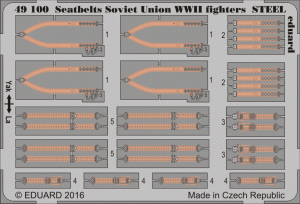Eduard 49100 Seatbelts Soviet Union WWII fighters STEEL 1/48