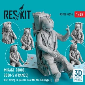 RESKIT RSF48-0016 MIRAGE 2000C, 2000-5 (FRANCE) PILOT SITTING IN EJECTION SEAT MB MK.10Q (TYPE 1) (3D PRINTED) 1/48