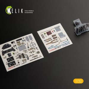 KELIK K32020 BF-109 E - Interior 3D Decal with 3D printed parts for Trumpeter kit 1/32