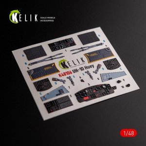 KELIK K48106 UH-1D Huey - interior 3D decals for Zimi Model/KittyHawk kit 1/48