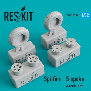 RESKIT RS72-0104 SPITFIRE (5 SPOKE) WHEELS SET 1/72