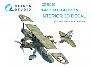 Quinta Studio QD48230 Fiat CR.42 3D-Printed & coloured Interior on decal paper (Italeri) 1/48
