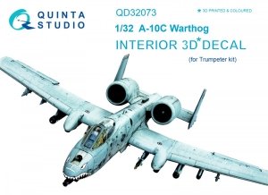 Quinta Studio QD32073 A-10C 3D-Printed & coloured Interior on decal paper (for Trumpeter kit) 1/32