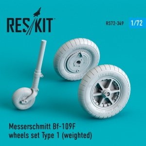 RESKIT RS72-0349 BF-109 (F, G-EARLY) WHEELS SET YPE 1 (WEIGHTED) 1/72