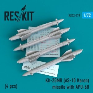 RESKIT RS72-0177 KH-25MR (AS-10 KAREN) MISSILES WITH APU-68 (4 PCS) 1/72