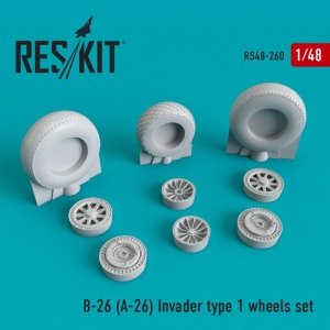 RESKIT RS48-0260 B-26 (A-26)  Invader   type 1 wheels set 1/48