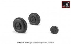 Armory Models AW48035 Iljushin IL-2 Bark late type wheels w/ weighted tires 1/48