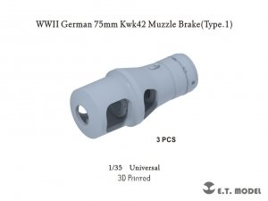 E.T. Model P35-307 WWII German 75mm Kwk42 Muzzle Brake Type.1 ( 3D Print ) 1/35