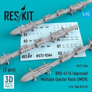 RESKIT RS72-0364 BRU-41/A IMPROVED MULTIPLE EJECTOR RACK (IMER) (3 PCS) 1/72