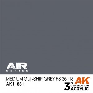 AK Interactive AK11881 MEDIUM GUNSHIP GREY FS 36118 – AIR 17 ml