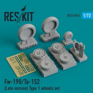 RESKIT RS72-0151 FW-190/TA-152 (LATE VERSION) TYPE 1 WHEELS SET 1/72