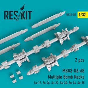 RESKIT RS32-0095 MBD3-U6-68 Multiple Bomb Racks (2 pcs)  1/32
