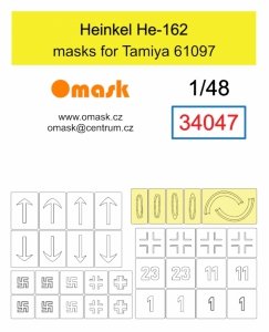 Omask 34047 Heinkel He-162 masks (for Miniart 48009) 1/48