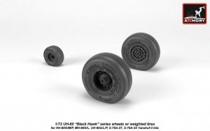 Armory Models AW72334 UH-60 Black Hawk wheels w/ weighted tires 1/72