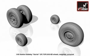 Armory Models AW48405 Hawker-Siddeley Harrier GR.7/GR.9/AV-8B wheels w/ weighted tyres 1/48