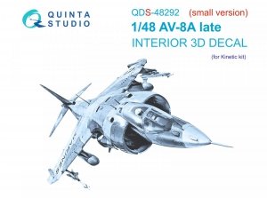 Quinta Studio QDS48292 AV-8A Late 3D-Printed & coloured Interior on decal paper (Kinetic) (Small version) 1/48