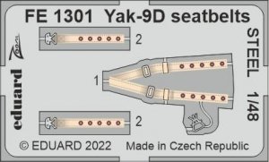 Eduard FE1301 Yak-9D seatbelts STEEL ZVEZDA 1/48
