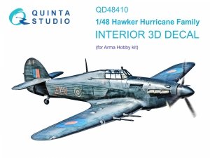 Quinta Studio QD48410 Hurricane family 3D-Printed & coloured Interior on decal paper (Arma Hobby) 1/48