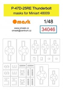 Omask 34046 P-47D-25RE Thunderbold masks (for Miniart 48009) 1/48