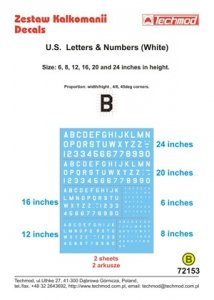 Techmod 72153 - US Letters & Numbers (White) (1:72)
